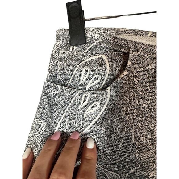 Kate Hill Gray Abstract Paisley Cotton Blend Dress Pants Women Sz 6 - Picture 6 of 10